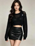 Spring Summer New Sexy Hollow Out Crochet Embroidered Long Sleeve Knit Top - 210 Pieces Bulk Stock Wholesale - Image 3
