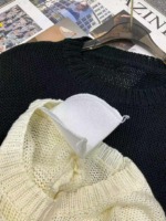 Spring Summer New Sexy Hollow Out Crochet Embroidered Long Sleeve Knit Top - 210 Pieces Bulk Stock Wholesale - Image 2