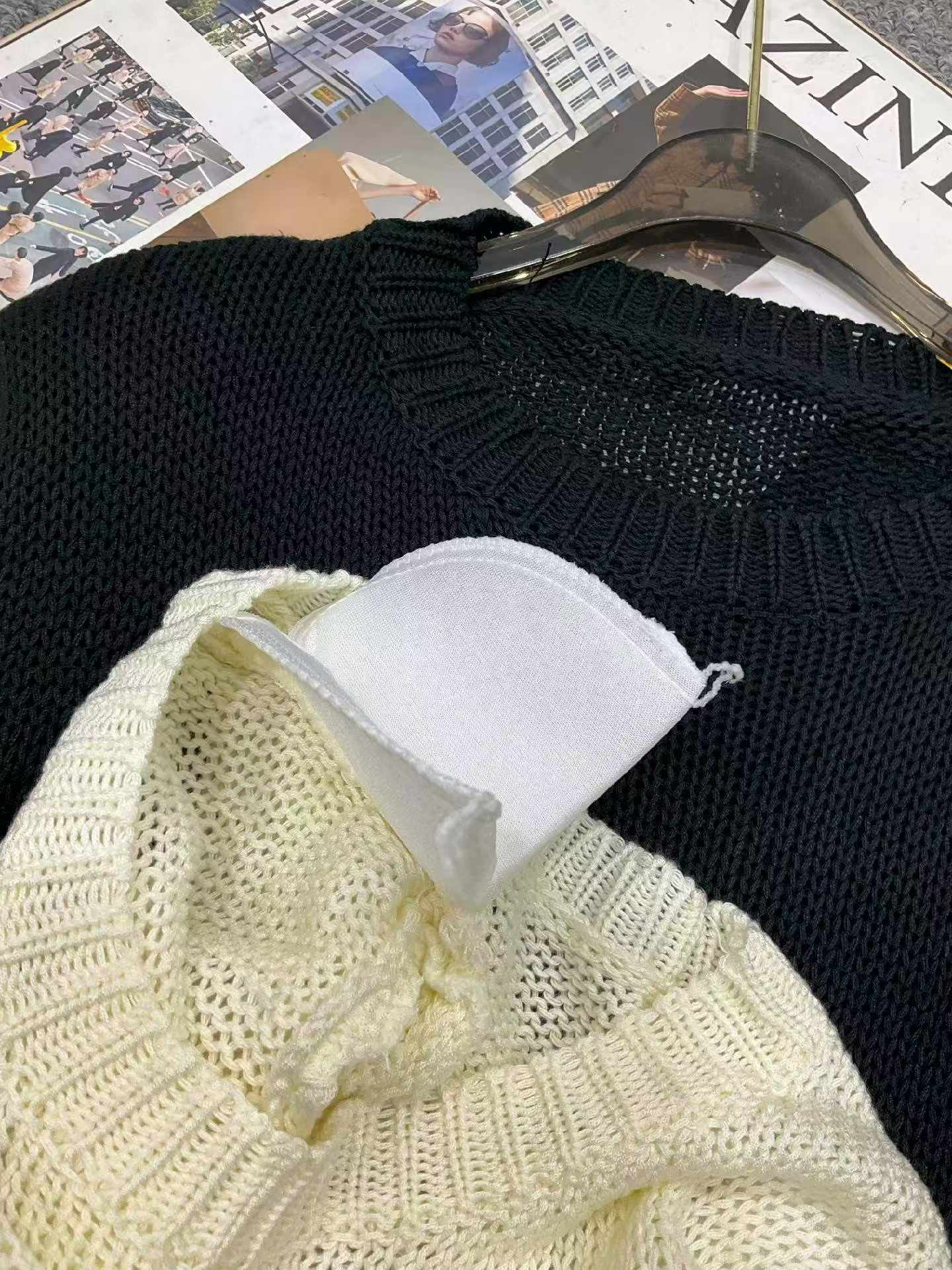 Spring Summer New Sexy Hollow Out Crochet Embroidered Long Sleeve Knit Top - 210 Pieces Bulk Stock Wholesale - Image 2