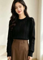 Spring New Vintage Twisted Bubble Sleeve Knit Pullover Sweater - 261 Pieces Bulk Stock Wholesale - Image 8