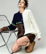 92 Pieces Fall Winter Vintage Colorblock Twisted Lazy Style Sweater Cardigan Coat Stock - Image 8