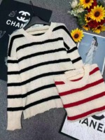 119 Pcs Spring Autumn Vintage Contrast Stripe Loose Long Sleeve Knit Pullover Sweater Wholesale Stock Lot - Image 8