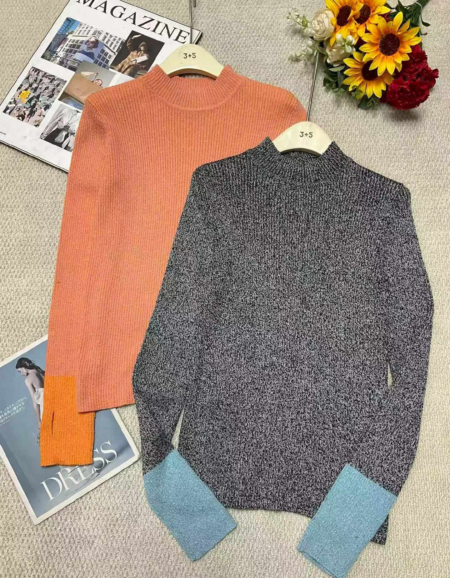 230 Pieces New Autumn Winter Loose Mock Neck Pullover Sweaters Stock Wholesale - Image 1