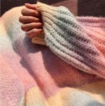58 Pieces Autumn Winter Color-block Striped Thick Knit Cardigan Sweater Bulk Stock Wholesale - Image 2