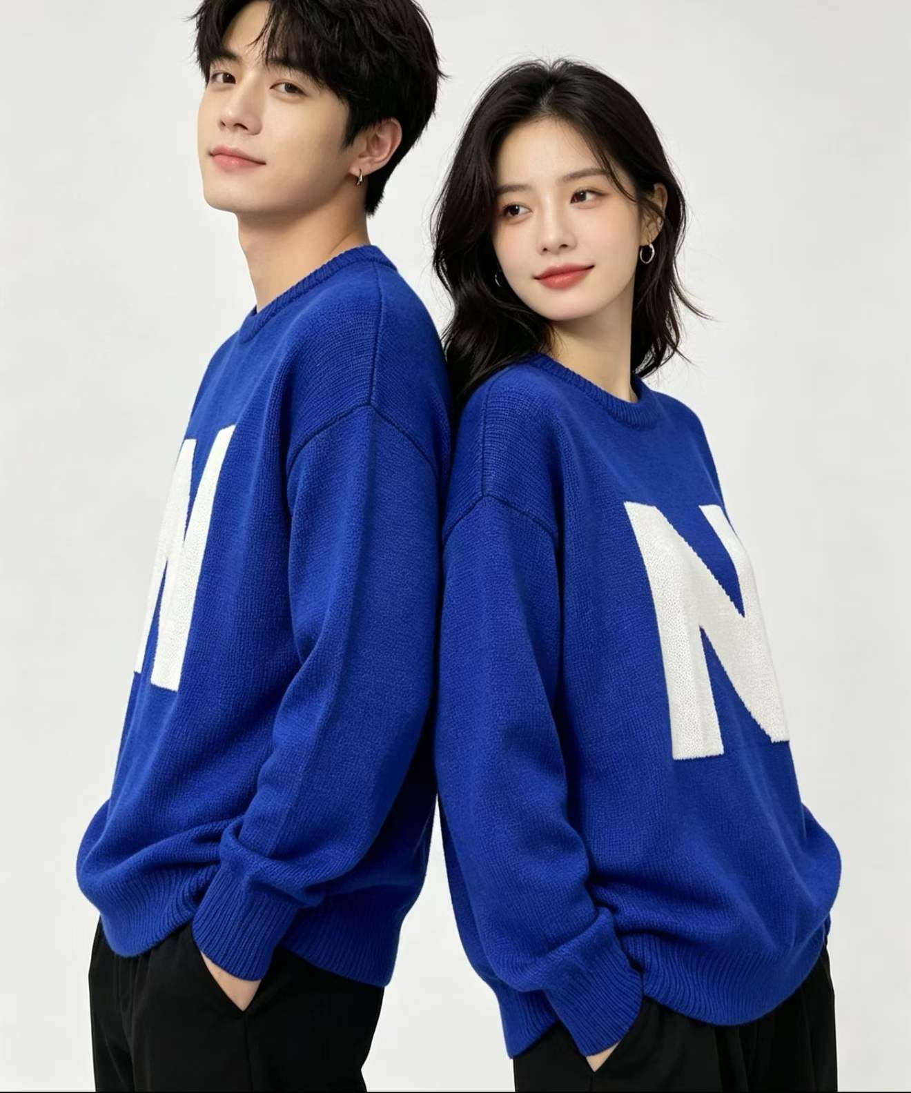 Clearance Stock Unisex Oversized Klein Blue Retro Lazy Autumn Winter Sweater, Around 70 Pieces - Image 2