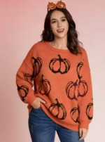 New Autumn Winter European Style Loose Jacquard Thickened Polar Fleece Pullover Sweater One Size, 130 Pieces Bulk Wholesale Stock Clearance - Image 7