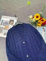 Autumn Winter Vintage Loose Cable Knit Cardigan Sweater, 220 Pieces Bulk Stock Wholesale - Image 7