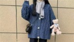 Autumn Winter Vintage Loose Cable Knit Cardigan Sweater, 220 Pieces Bulk Stock Wholesale - Image 4