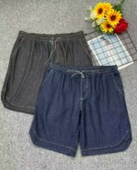 Summer New Arrival Men's Washed Cotton Plus Size Elastic Waist Big Men Denim Shorts, 648 Pieces Bulk Clearance - Image 1