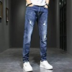 New Spring Summer Ripped Design Loose Trendy Men's Jeans, Approx 390 Pieces, Bulk Wholesale Stock Clearance - Image 6