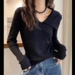 Spring Plus Size Turn-down Collar Soft Stretchy Pullover Sweater, 2180 Pieces Bulk Wholesale Stock - Image 4