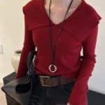 Spring Plus Size Turn-down Collar Soft Stretchy Pullover Sweater, 2180 Pieces Bulk Wholesale Stock - Image 3
