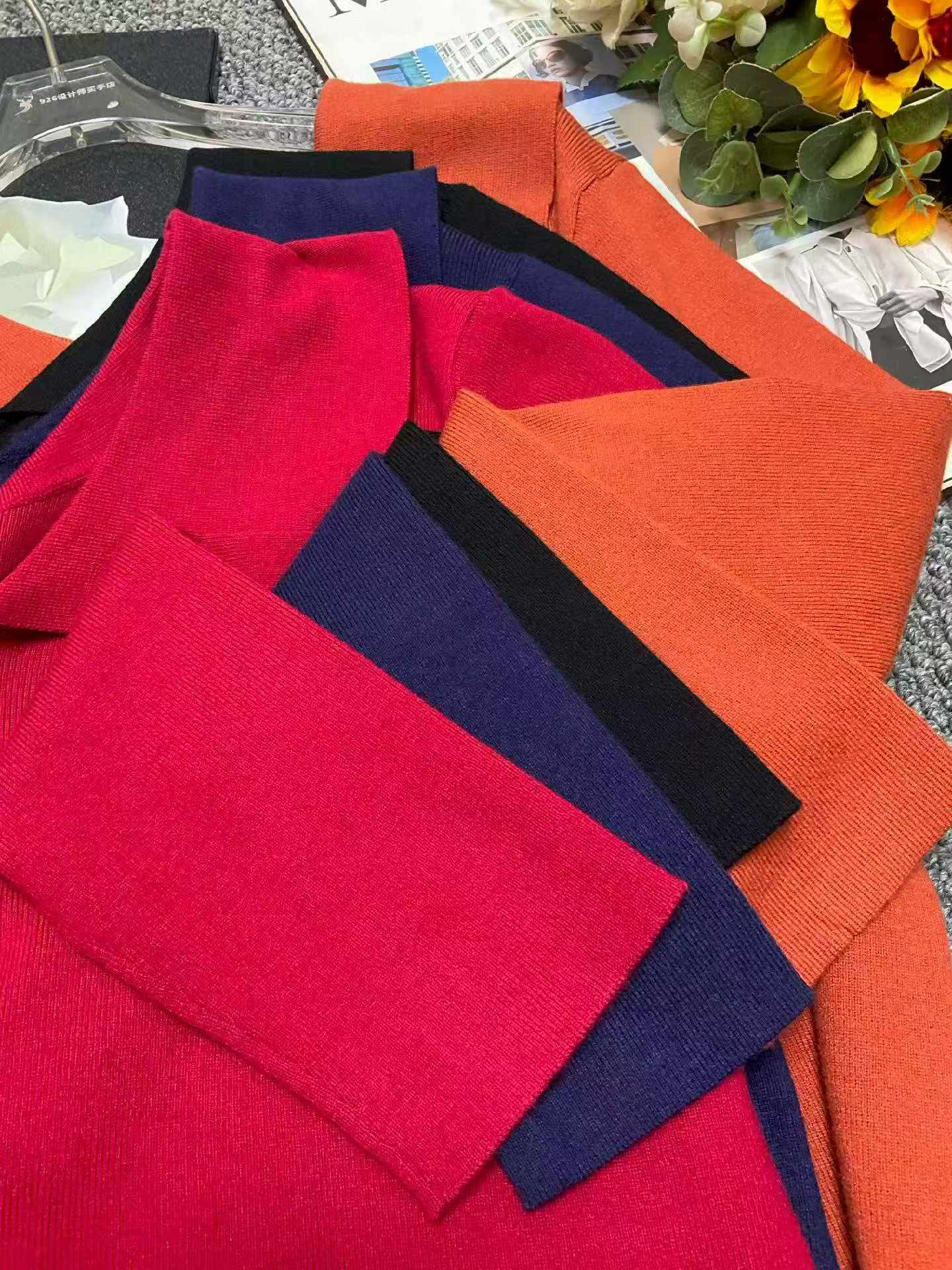 Spring Plus Size Turn-down Collar Soft Stretchy Pullover Sweater, 2180 Pieces Bulk Wholesale Stock - Image 2