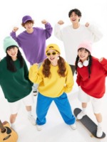 Spring Autumn Retro Plain Loose Unisex Crew Neck Cotton Sweatshirts, 2 Styles Multi Colors, Around 750 Pcs Bulk Stock Wholesale - Image 7