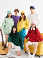 Spring Autumn Retro Plain Loose Unisex Crew Neck Cotton Sweatshirts, 2 Styles Multi Colors, Around 750 Pcs Bulk Stock Wholesale - Image 5