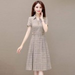 Summer New Retro Slim Short Sleeve Tie-Waist Mom Dress, 1190 Pieces Bulk Stock Wholesale Clearance - Image 6