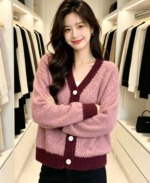 Autumn Winter French Elegant Loose Thick Oversized Knit Cardigan Sweater, About 800 Pieces Bulk Stock Wholesale - Image 9