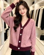 Autumn Winter French Elegant Loose Thick Oversized Knit Cardigan Sweater, About 800 Pieces Bulk Stock Wholesale - Image 6