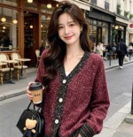 Autumn Winter French Elegant Loose Thick Oversized Knit Cardigan Sweater, About 800 Pieces Bulk Stock Wholesale - Image 4