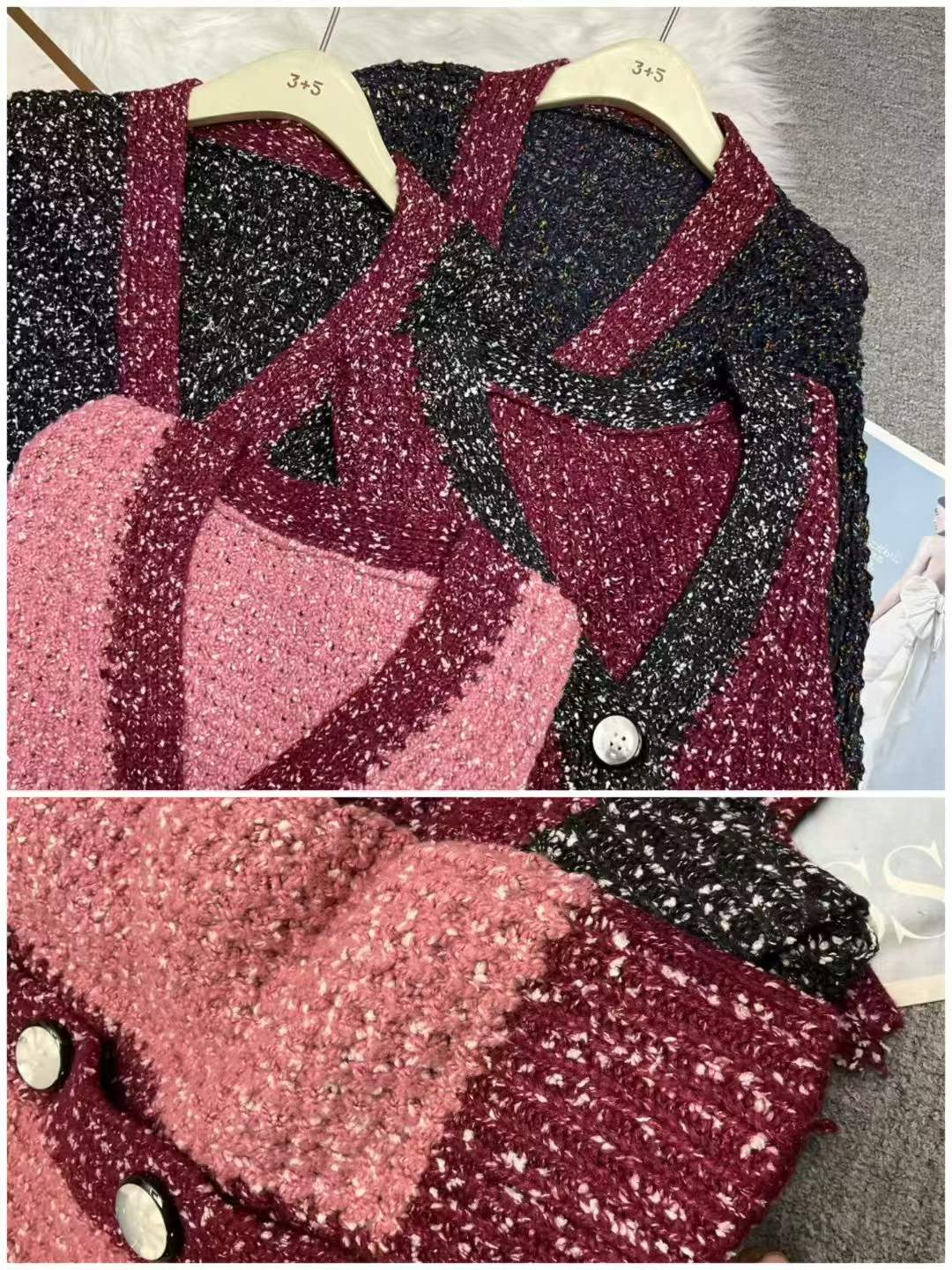 Autumn Winter French Elegant Loose Thick Oversized Knit Cardigan Sweater, About 800 Pieces Bulk Stock Wholesale - Image 2