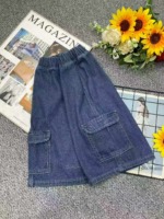 Summer New Unisex Boys Girls Kids Vintage Washed Cotton Multi-pocket Cargo Denim Shorts Size 100-150, Total 424 Pcs Bulk Wholesale - Image 9