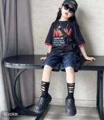 Summer New Unisex Boys Girls Kids Vintage Washed Cotton Multi-pocket Cargo Denim Shorts Size 100-150, Total 424 Pcs Bulk Wholesale - Image 7