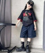 Summer New Unisex Boys Girls Kids Vintage Washed Cotton Multi-pocket Cargo Denim Shorts Size 100-150, Total 424 Pcs Bulk Wholesale - Image 6