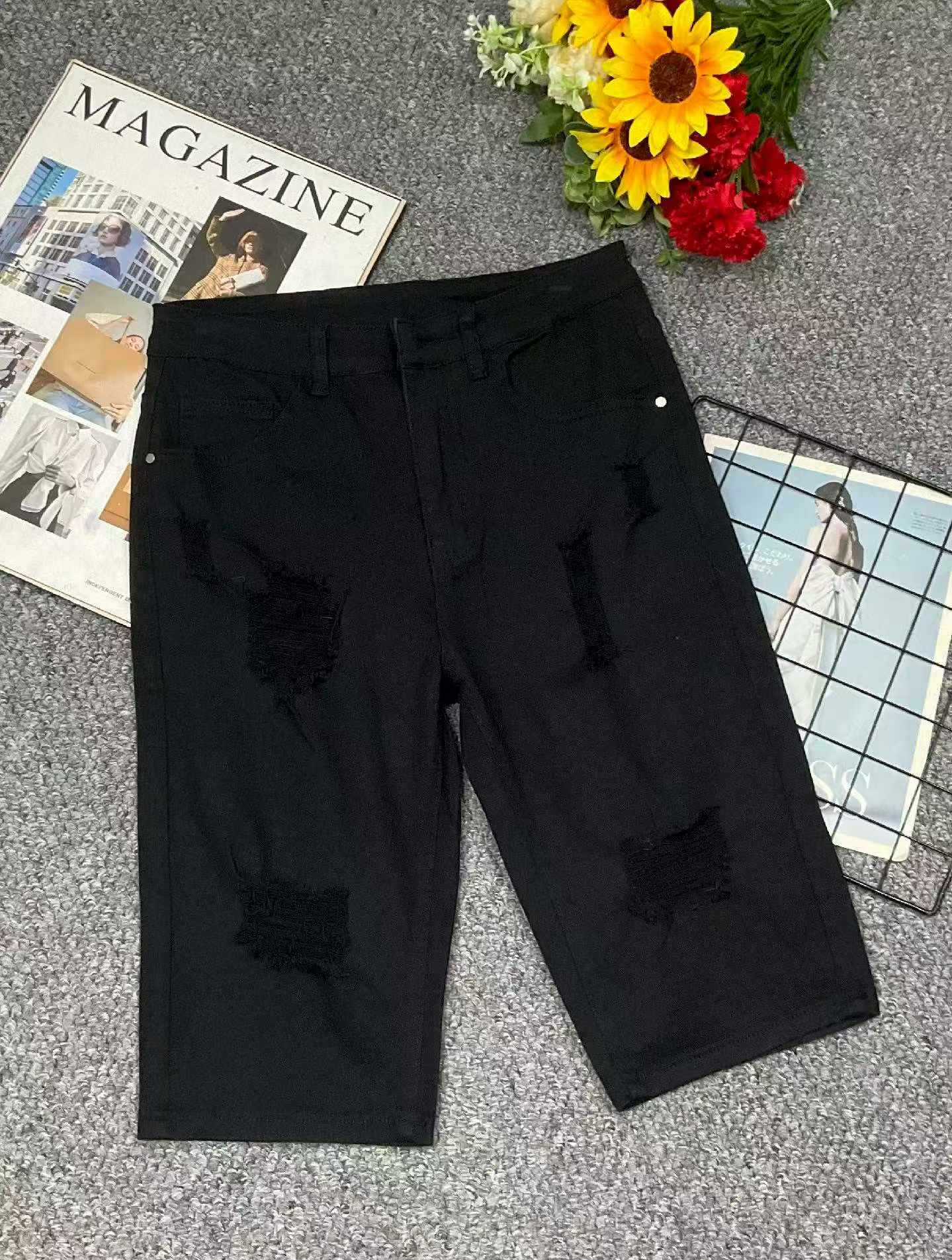 Summer New Arrival Men's High Stretch American Style Branded Original Denim Shorts, Around 260 Pieces, Sizes S-3XL - Image 1