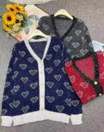 New Autumn Winter High Quality Loose Jacquard Tweed Chenille Cardigan Sweater 793 Pcs Bulk Stock Wholesale - Image 9