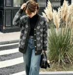 New Autumn Winter High Quality Loose Jacquard Tweed Chenille Cardigan Sweater 793 Pcs Bulk Stock Wholesale - Image 7