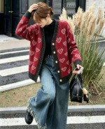 New Autumn Winter High Quality Loose Jacquard Tweed Chenille Cardigan Sweater 793 Pcs Bulk Stock Wholesale - Image 3