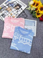 Summer New Trendy Contrast Color Heavy Beading Knit Short Sleeve T-Shirt, 360 Pieces Bulk Stock Wholesale - Image 2