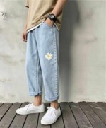 About 770 Pieces Spring Summer New Unisex Fashion Printed Harem Dad Denim Jeans With Tags Individual Packing Stock Wholesale - Image 5