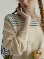 Spring Autumn French Retro Navy Style Loose One-size Pullover Sweater Bulk Stock | Around 50 Pieces - Image 7