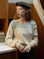 Spring Autumn French Retro Navy Style Loose One-size Pullover Sweater Bulk Stock | Around 50 Pieces - Image 6