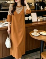Clearance 63 Sets Spring Summer Korean Style Colorblock Striped Knit 2-Piece Outfit One Size - Image 5
