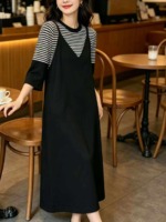 Clearance 63 Sets Spring Summer Korean Style Colorblock Striped Knit 2-Piece Outfit One Size - Image 2