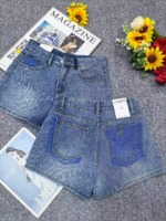 New Summer Vintage Pocket Design Wide Leg Denim Shorts S-XL, Total 399 Pieces Bulk Clearance Wholesale - Image 1