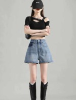 New Summer Vintage Pocket Design Wide Leg Denim Shorts S-XL, Total 399 Pieces Bulk Clearance Wholesale - Image 7