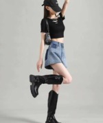 New Summer Vintage Pocket Design Wide Leg Denim Shorts S-XL, Total 399 Pieces Bulk Clearance Wholesale - Image 6