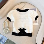 105 Pcs Summer Sweet & Spicy Tweed-style Embroidered Hollow Out Knit T-Shirts Bulk Stock Wholesale - Image 1