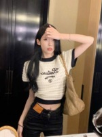 105 Pcs Summer Sweet & Spicy Tweed-style Embroidered Hollow Out Knit T-Shirts Bulk Stock Wholesale - Image 6