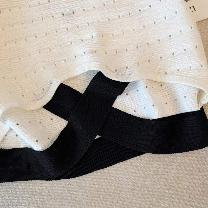 105 Pcs Summer Sweet & Spicy Tweed-style Embroidered Hollow Out Knit T-Shirts Bulk Stock Wholesale - Image 2
