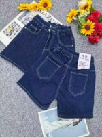 Summer New Arrival High Waist High Stretch Dark Blue Multi-button Wide Leg Denim Shorts, Individually Packaged, Around 210 Pieces Bulk Clearance - Image 9