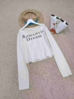 Clearance Sale 79 Pieces: Minimalist Letter Print U-Neck Hot Style Soft Fabric Long Sleeve Tops, 2 Colors, Individually Packed - Image 7
