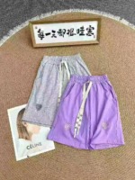 138 Pieces 100% Cotton Kids Casual Sports Shorts With Embroidered Heart Pattern - Image 1