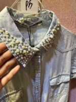 Clearance Stock Vintage Washed Denim Shirts For Women, 46 Pieces Total, Size S-XL, Individual Packing - Image 9