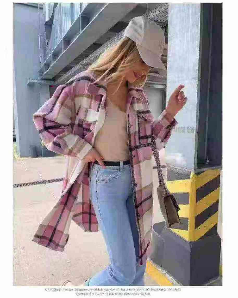 Clearance Stock Mid-length Plaid Shirt Jacket, Approx 130 Pieces Sizes S-2XL - Image 2