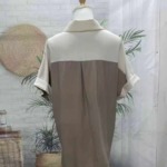 2025 High-end Design Striped Color-block Women's Fashion Patchwork Blouse, S-XL, Approx 92 Pieces, Individual Original Packaging - Image 7