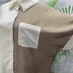 2025 High-end Design Striped Color-block Women's Fashion Patchwork Blouse, S-XL, Approx 92 Pieces, Individual Original Packaging - Image 6